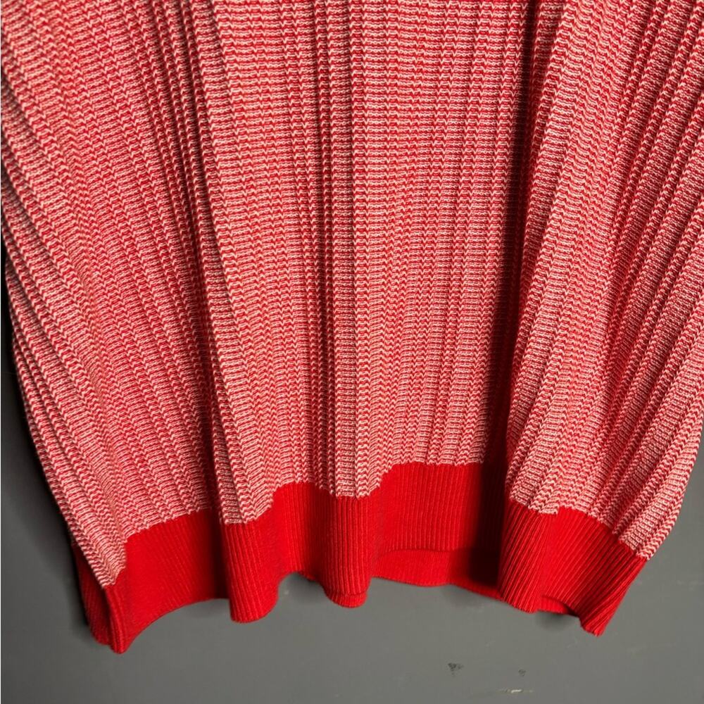 Red Knit Scoop Neck Women's Sweater Top - Picture 2 of 7